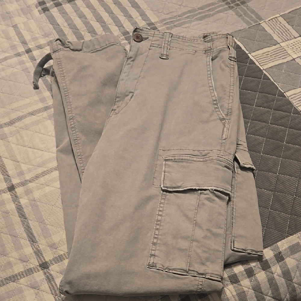 American Eagle Outfitters Men's Light Gray Cargo Pants
